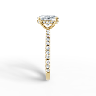 "Lefiné" Oval Verlobungsring - Gelbgold