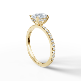 "Lefiné" Oval Verlobungsring - Gelbgold