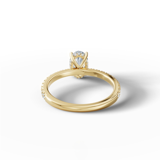 "Lefiné" Oval Verlobungsring - Gelbgold