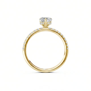 Eleganter Pear Cut Verlobungsring in 750 Gelbgold mit 2 Karat Lab-Grown-Diamant
