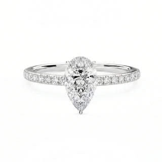 0,5 Karat Tropfenschliff Verlobungsring aus 950 Platin mit Lab-Grown-Diamant