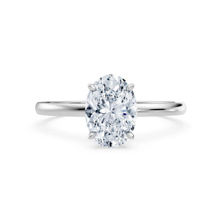 Solitär Verlobungsring mit Ovalschliff und 18K Weißgold 