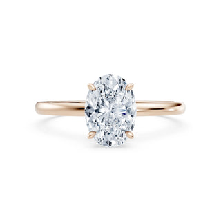 Verlobungsring mit ovalem Lab Grown Diamant in 18K Roségold – klassischer Solitär