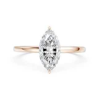 Aurora Verlobungsring aus 750 Roségold mit Marquise Cut Lab-Grown Diamant