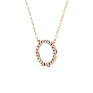 Circle-Collier mit diamantbesetztem Anhänger – 14K Roségoldfassung