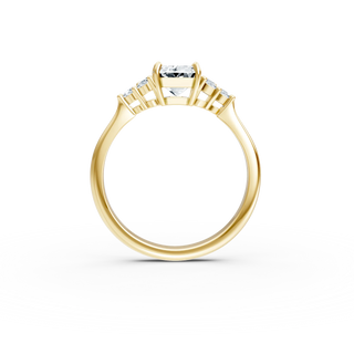 Exklusiver Emerald Cut Verlobungsring mit schwebender Fassung – Lab Grown Diamant in 14K/18K Gelbgold