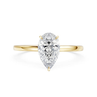 Flora Verlobungsring aus 750 Gelbgold mit Pear Cut Lab-Grown Diamant im Tropfenschliff