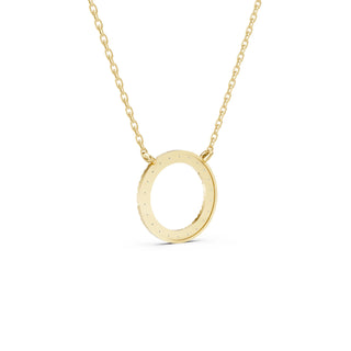 Runde Halo-Halskette mit Lab-Diamanten – stilvolles Design in Gelbgold