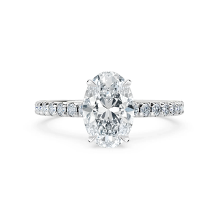 "Aven" Oval Pavé Verlobungsring - Weißgold