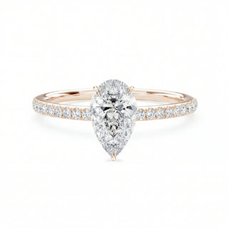0,5 Karat Tropfenschliff Verlobungsring aus Roségold mit Lab-Grown-Diamant