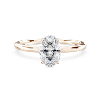 Luxus Verlobungsring aus 750 Roségold mit Oval Cut Lab-Grown Diamant
