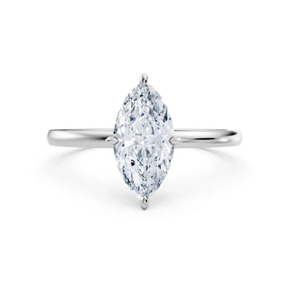 Aurora Verlobungsring im Marquise Cut aus 18 K Weißgold mit Labordiamant – Lisya Jewelry