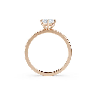 Handgefertigter Verlobungsring im Marquise Schliff aus 18 K Roségold – Lisya Jewelry