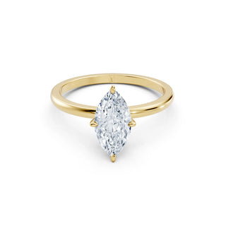 Handgefertigter Verlobungsring im Marquise Schliff aus 18 K Gelbgold – Lisya Jewelry