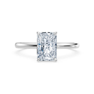 Elara Verlobungsring im Radiant Cut aus 18 K Weißgold mit Labordiamant – Lisya Jewelry