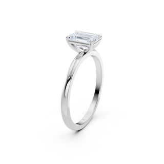 Emerald Cut Verlobungsring 950 Platin mit rechteckigem Labordiamant – Lisya Jewelry