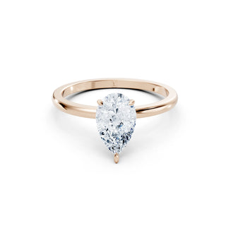 Luxuriöser Verlobungsring in Tropfenform (Pear Cut) aus 18 K Roségold mit IGI-zertifiziertem Labordiamant