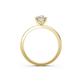 Minimalistischer Verlobungsring mit Pear-Cut Lab-Grown Diamant – ethisch, modern und handgefertigt