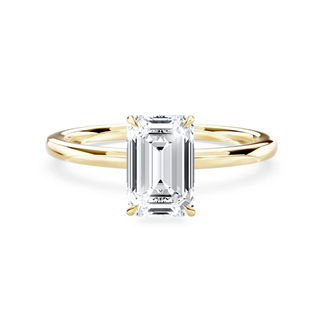 Luxus Verlobungsring aus 750 Gelbgold mit Smaragdschliff Lab-Grown Diamant