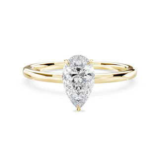 Luxus Verlobungsring aus 750 Gelbgold mit tropfenförmigem Lab-Grown Diamant