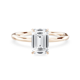 Luxus Verlobungsring aus 750 Roségold mit Smaragdschliff Lab-Grown Diamant