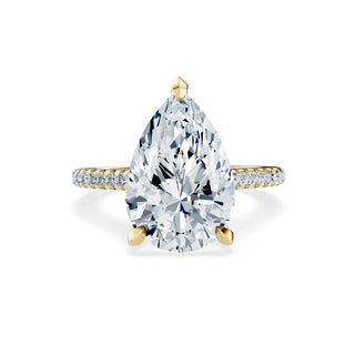 Majesté Pear Verlobungsring aus Gelbgold mit Tropfenschliff-Diamant