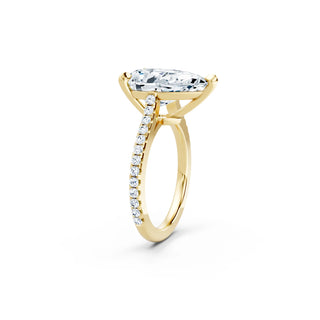 Eleganter Pear Cut Verlobungsring in 14K/18K Gelbgold