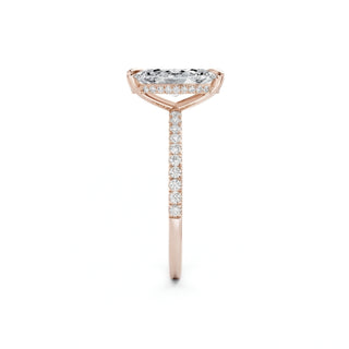 "Daisy" Marquise Pavé Verlobungsring - Roségold