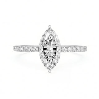 "Daisy" Marquise Pavé Verlobungsring - Weißgold