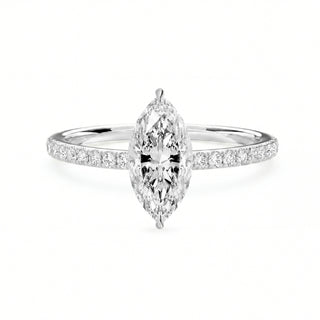 "Daisy" Marquise Pavé Verlobungsring - Platin