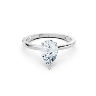 Handgefertigter Pear Cut Verlobungsring aus 18 K Weißgold mit IGI-zertifiziertem Labordiamant – Lisya Jewelry