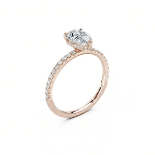 2 Karat Lab-Grown-Diamant im Tropfenschliff als Verlobungsring aus 750 Roségold