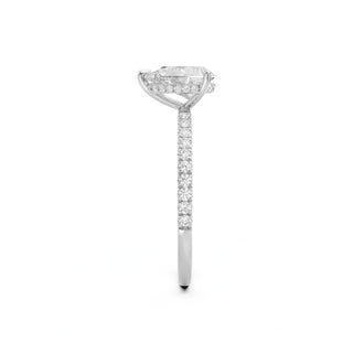 1,5 Karat Pear Cut Diamant Ring aus 950 Platin mit nachhaltigem Lab-Grown-Diamant