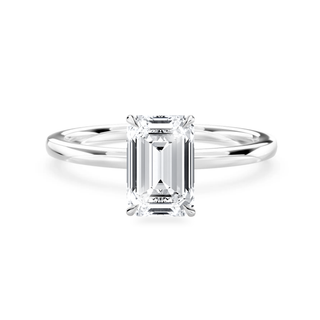 Luxus Verlobungsring aus 750 Weissgold mit Smaragdschliff Lab-Grown Diamant