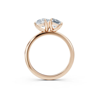 Handgefertigter Toi et Moi Ring aus 18 K Roségold – Lisya Jewelry