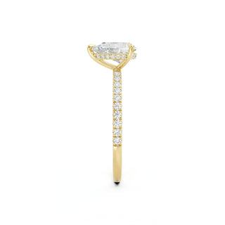 1,5 Karat Pear Cut Diamant Ring in 750 Gelbgold mit nachhaltigem Lab-Grown-Diamant