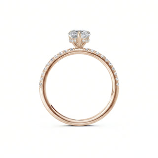 Eleganter Pear Cut Verlobungsring in 750 Roségold mit 2 Karat Lab-Grown-Diamant