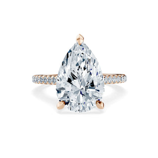 Eleganter Verlobungsring mit Labor-Diamant im Pear Cut aus Roségold