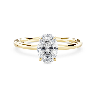 Luxus Verlobungsring aus 750 Gelbgold mit Oval Cut Lab-Grown Diamant