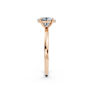 Ovaler Verlobungsring mit Lab Diamond in 18K Roségold – Draufsicht