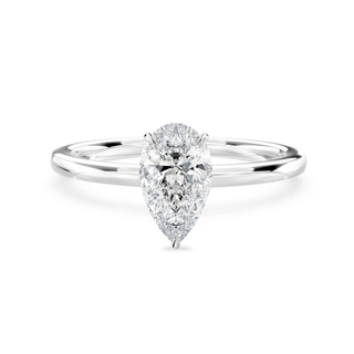 Luxus Verlobungsring aus 750 Weissgold mit tropfenförmigem Lab-Grown Diamant
