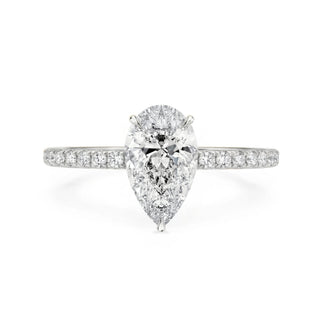 Pear Cut Verlobungsring aus 950 Platin mit 1 Karat Lab-Grown-Diamant
