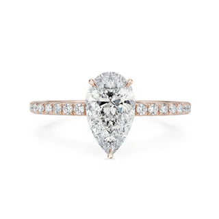 Pear Cut Verlobungsring in 750 Roségold mit 1 Karat Lab-Grown-Diamant