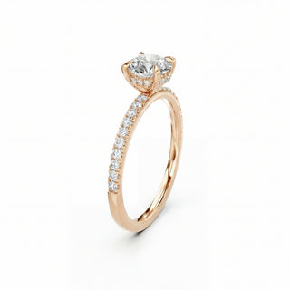 Verlobungsring aus Roségold mit rundem Round Cut Lab-Grown-Diamant und verstecktem Hidden Halo