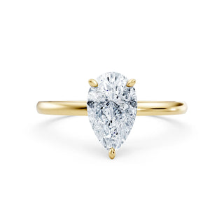 Verlobungsring in Tropfenform aus 18 K Gelbgold mit 1 ct Labordiamant – Lisya Jewelry