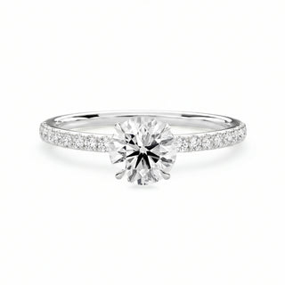 Zea Signature Verlobungsring Weissgold mit funkelndem Round Diamanten und Hidden Halo
