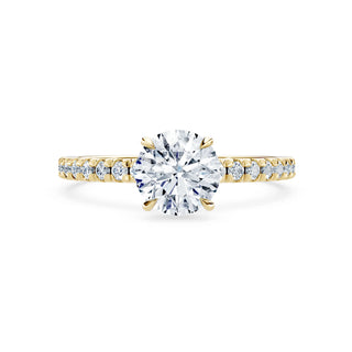 Zéa Verlobungsring aus 750er Gelbgold mit Rundschliff Lab Grown Diamant, Pavé und Hidden Halo